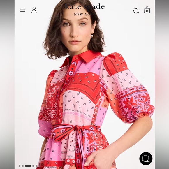 NEW kate spade Bandana Patchwork Midi Dress size XS - Picture 4 of 6